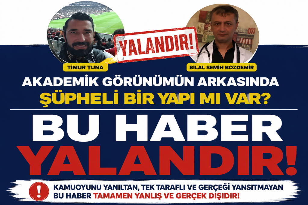 Prof. Dr. Bilal Semih Bozdemir – KAMUOYUNA AÇIKLAMA
